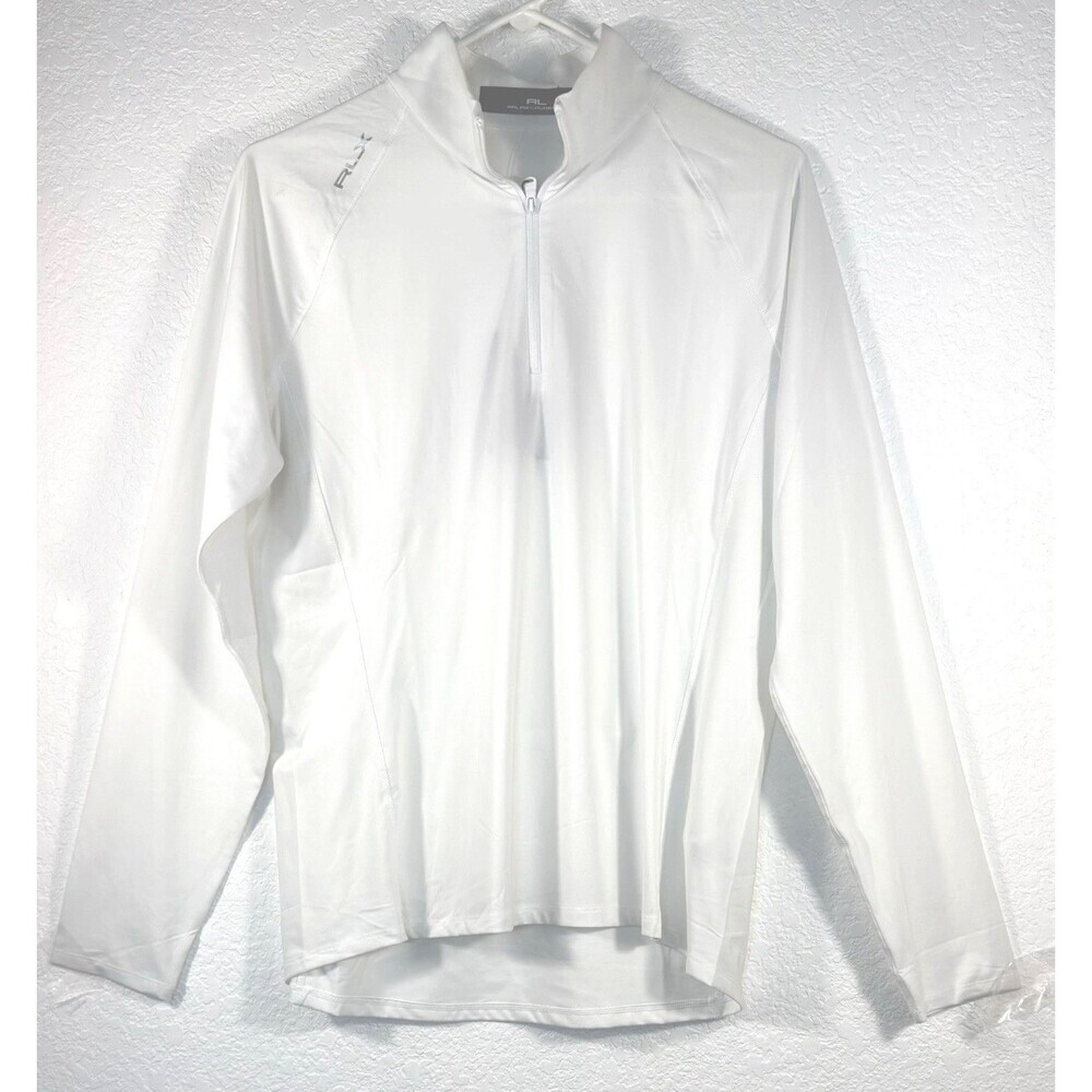 RLX Ralph Lauren Golf 1/4 Zip Long Sleeve Top White Women’s Large Preppy NWT